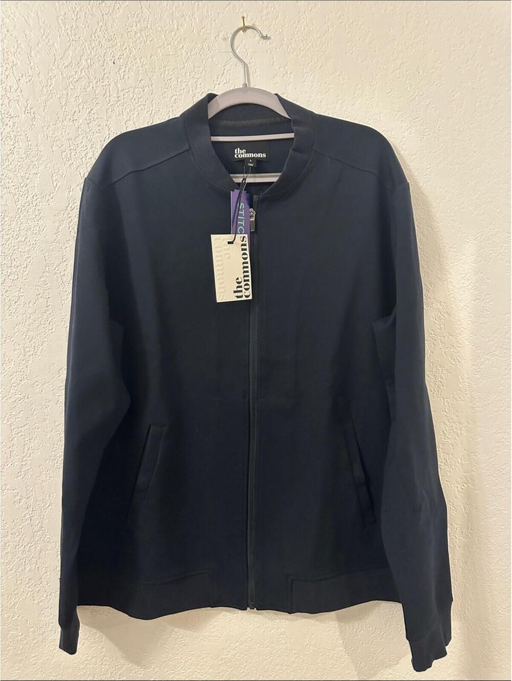 The Commons Men's Navy Bomber Jacket - Zip Front